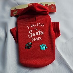 Red Dog Hoodie - I Believe in Santa Paws